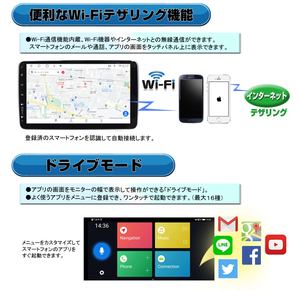 最強６Ｇ＋１２８Ｇ車載カーナビ Android10 ２DIN 10.1インチ +地デジ4x4フルセグチューナーセット＋１７０度バックカメラセット[AG104C