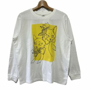 スカラー ScoLar ロンT 白 桜咲千依コラボ第3弾 ネコたちとラビル なかよし Tシャツ