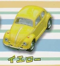 1/64 フォルクスワーゲン type1 ビートル ダイキャストプルバックミニカー イエロー1種単品