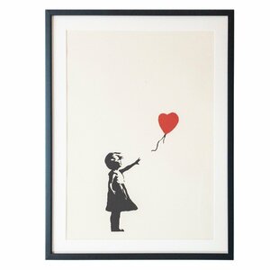 【SHIN】バンクシー BANKSY 「Girl with Balloon (風船と少女)」 額装　シルクスクリーン　WCP作品　リプロダクション　現代アート