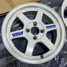 RAYS TE37 15インチ 6.5J +39 100 2本 ホワイト ジャンク ze40 ce28 sl saga sonic rpf1 tc105 volkracing _画像2