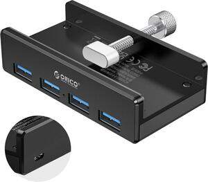 USB3.0ハブ 4ポート クリップ式 5Gbps高速 1.5m延長ケーブル付