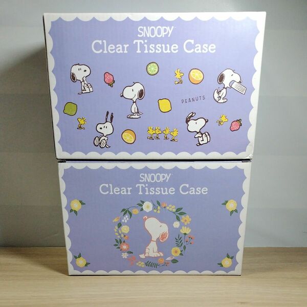 SNOOPY　CLEAR TISSUE CASE スヌーピー　クリアティッシュケース　2個セット
