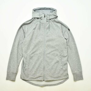 ★スポーツカジュアルに！ 古着 アンダーアーマー UNDER ARMOUR ジップパーカー M グレー 裏パイル メッシュ スウェット スエット ロゴ★の画像1