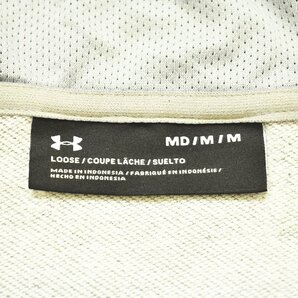 ★スポーツカジュアルに！ 古着 アンダーアーマー UNDER ARMOUR ジップパーカー M グレー 裏パイル メッシュ スウェット スエット ロゴ★の画像3