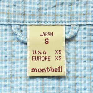 ♪美品 モンベル mont-bell チェック柄 竹糸 プラス サッカー ロングスリーブ シャツ S レディース アウトドア ロールアップ 2104246♪の画像3