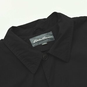 ★ エディーバウアー Eddie Bauer 裏チェック ハーフ丈 コットン ステンカラー コート XL ブラック アウトドア 比翼 ジャケット アウター★の画像6