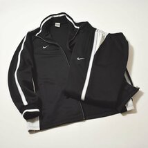 ★90s00s ヴィンテージ ナイキ NIKE トラックジャケット パンツ ジャージ セットアップ 上下 L ブラック 90年代 00年代 Y2K ビンテージ★_画像1