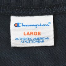 ★美品 アメカジ 古着 チャンピオン champion 7分袖 ロンT L ネイビーxイエロー ロングスリーブ クルーネック カレッジ ユニセックス★_画像4