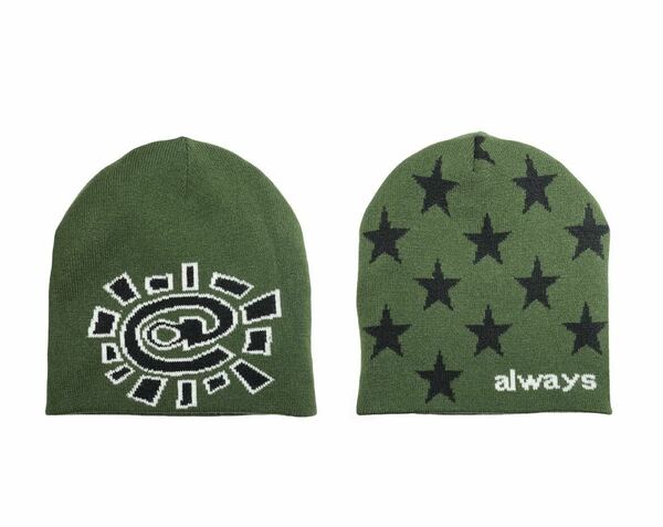 希少 Always do what you should do ビーニー ADWYSD alwaysdowhatyoushoulddo reversible no cuff skull beanie リバーシブル グリーン