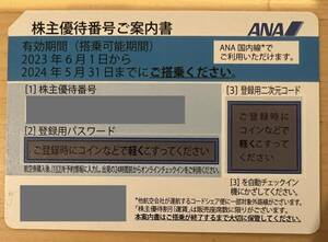 ANA 全日空　株主優待　2024年5月31日まで有効　コード通知