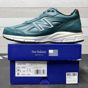 27.5cm NEW BALANCE U990 V4 TW4 VINTAGE TEAL MADE IN USA 990 LEATHER ニューバランス アメリカ製 ヴィンテージ ティール