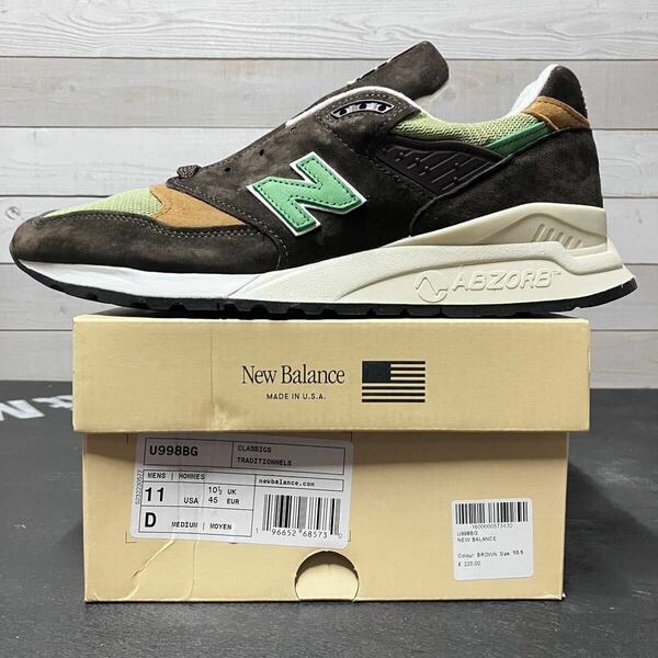 29cm NEW BALANCE U998BG MADE IN USA ニューバランス アメリカ製 BROWN GREEN 998