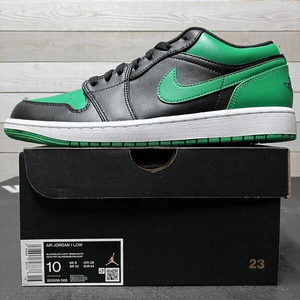 28cm NIKE AIR JORDAN 1 LOW 553558-065 ナイキ エア ジョーダン ワン ロー ローカット ブラック グリーン BLACK GREEN