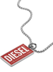 2024新作　日本未発売　直営モデル　DIESEL Dx1368 Stainless Steel Logo Dog Tag Necklace 本物をお届け！