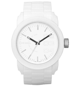 2024新作　日本未発売　DIESEL Men's White Silicone Strap Watch 44mm DZ1436 高級時計 本物をお届け!!m