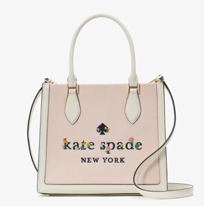 2024春夏新作♪ US限定☆日本未発売　Kate Spade エリー ガーデン ロゴ スモール トート　　KG596　本物をお届け♪