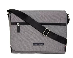 2024ss新作！直営　US正規　TOMMY HILFIGER Men's Melange Logo Messenger Bag　本物をお届けします！