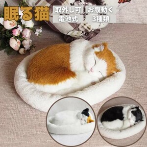 【白茶】インテリア クッションで寝る猫 3色カラー ネコ 抱き枕 動物 アニマル かわいい チャーミング おもちゃ ぬいぐるみ 誕生日 