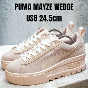 PUMA MAYZE WEDGE Puma 24.5cm розовый толщина низ спортивные туфли женский спортивные туфли PUMA спортивные туфли PUMA толщина низ замша 