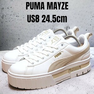 PUMA MAYZE Puma meiz24.5cm толщина низ спортивные туфли белый женский спортивные туфли PUMA спортивные туфли PUMA толщина низ кожа спортивные туфли 