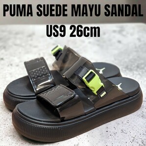 PUMA SUEDE MAYU SANDAL プーマ サンダル 26cm 厚底サンダル レディースサンダル　PUMAサンダル　プーマサンダル　ブラック