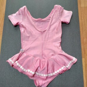 チャコット レオタード スカート付 ピンク 半袖 サイズJUNIOR Mの画像3