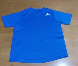 【美品】速乾 半袖Tシャツ adidas CLIMALITE スポーツタイプ ブルー