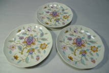 ナルミ/NARUMI 綺麗な花柄 ボーンチャイナ製 小皿(12.5cm) ３枚セット 未使用品！_画像1