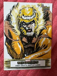 Upper Deck MARVEL BEGINNINGS　first drafts sketch cards スケッチカード 1/1 直筆サイン入り　マーベル