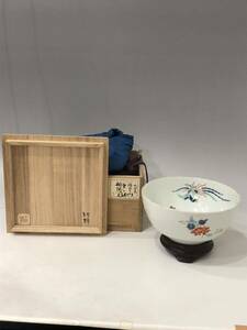 【空】美術館貸出品特別出品　１７世紀　乳白色(濁手)　柿右衛門様式　初期柿右衛門桐鳳文菓子鉢　伝来箱　本物保証