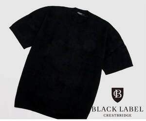 新品 BLACK LABELCRESTBRIDGEブラックレーベル クレストブリッジ [BLACK lab.]シャドーCBチェック　ニットTシャツ （Ｌ） ブラック