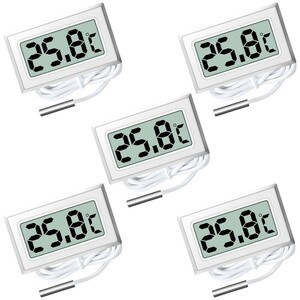  digital water temperature gage Kanagawa prefecture from shipping immediate payment LCD5 piece set battery attaching aquarium aquarium. water temperature control . white white free shipping 