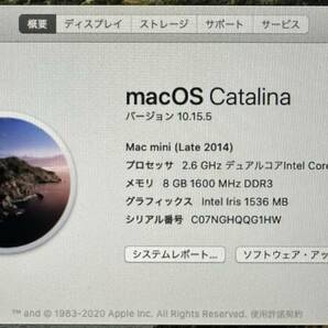 Mac mini Late 2014 A1347 MGEN2J/A Intel i5-4278U 2.60GHZ /メモリ8GB/HDD 無し/Bluetooth/無線の画像7