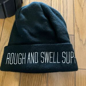 お探しの方。郵送料込み。レア物　ラフ&スウェルrough&swell ニット帽　黒