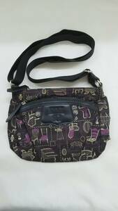 [ Kikusui -10151]ANNASUI Anna Sui Mini shoulder bag nylon shoulder .. diagonal .. length 18.× width 19.5.× inset 8. fastener opening and closing type (IS)