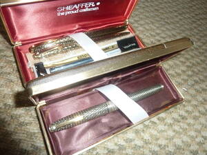  Sheaffer made high class fountain pen ( pen . is 14 gold ) 2 ps, ballpen 1 pcs together 