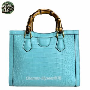  high class leather OL bag bamboo . hand lady's bag genuine article . leather . leather crocodile leather mat processing 2WAY handbag 15-16 number color 