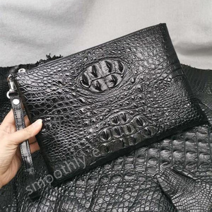 高級レザ　紳士バッグ　一番鰐革　特大コブ　本物保証　セカンドバッグ　1枚革　クロコダイルレザー　手持ちバッグ　メンズバッグ　黒