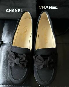 美品　CHANEL シャネル　リボン　ローファー　36 1/2C シューズ