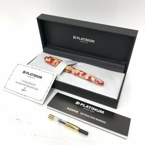 【美品】PLATINUM プラチナ 万年筆 ＃3776 ペン先 14K 585 刻印 セルロイド 金魚 筆記未確認 筆記用具 文房具 小物 DC0