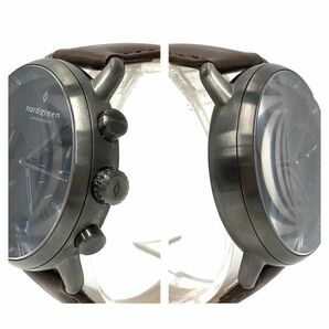 【稼働品】nordgreen ノードグリーン メンズ腕時計 PIONEER パイオニア クロノグラフ 3針式 ネイビー文字盤 デイト デンマーク DA0の画像3