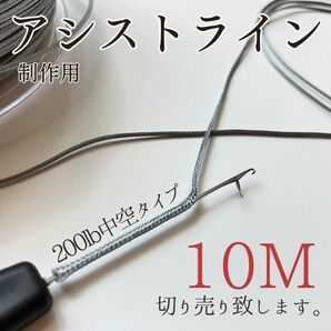 【10M】制作用アシストライン200lb アシストフック　中空　中通し　16本編み　ダイニーマ　PE16号　切り売り　釣り