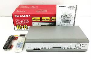 通電OK SHARP ビデオカセットレコーダー VC-H210 リモコン付き 元箱 取説 本体 映像機器 ビデオデッキ VHS シャープ Hi-Fi