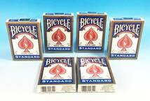 未開封 6点セット BICYCLE STANDARD PLAYING CARDS 金枠 青トランプ ギミック デック マジック 手品 ゲーム まとめて_画像1