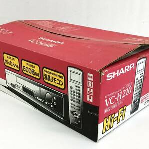 通電OK SHARP ビデオカセットレコーダー VC-H210 リモコン付き 元箱 取説 本体 映像機器 ビデオデッキ VHS シャープ Hi-Fiの画像9