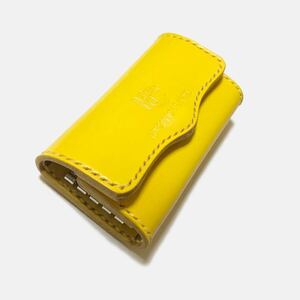  key case cow leather original leather cow leather leather yellow yellow color 