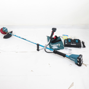 makita 18V×2 18V+18V 255mm 充電式草刈機 Uハンドル 二口充電器・バッテリ2個付 MUR368ADG2 中古美品 店頭引き取り限定・石川県野々市市