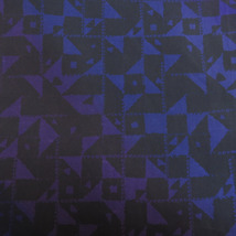袋帯 全通柄 花唐草 x グラデーション 黒紫色 x 青紫色 正絹 カジュアル リバーシブル 着物帯 仕立て上がり 長さ440cm 美品_画像8
