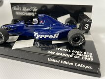 ★TYRRELL - F1 FORD 018 N 3 GP SAN MARINO 1989 J.PALMER - BLUE /Minichamps 1/43 ミニカー_画像3